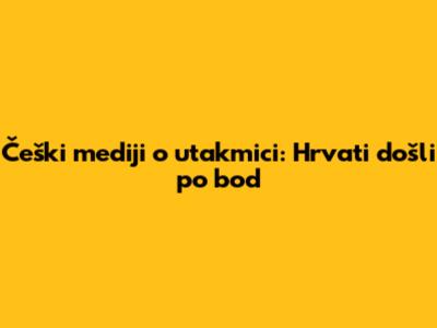 Češki mediji o utakmici: Hrvati došli po bod