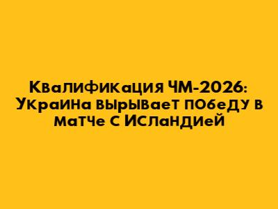 Квалификация ЧМ-2026: Украина вырывает победу в матче с Исландией