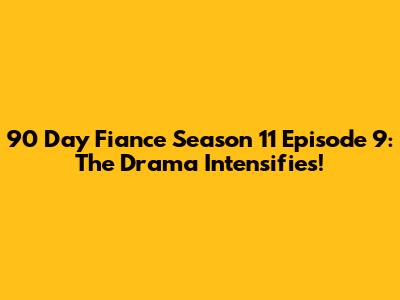 90 Day Fiance Season 11 Episode 9: The Drama Intensifies!
