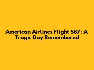 American Airlines Flight 587: A Tragic Day Remembered