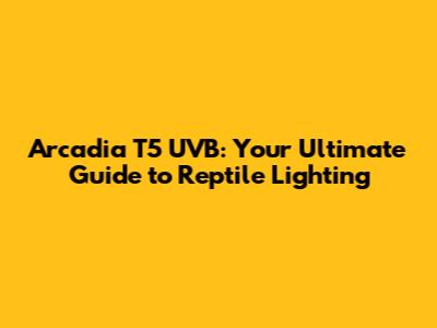 Arcadia T5 UVB: Your Ultimate Guide to Reptile Lighting