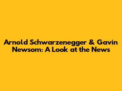 Arnold Schwarzenegger & Gavin Newsom: A Look at the News