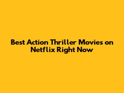 Best Action Thriller Movies on Netflix Right Now