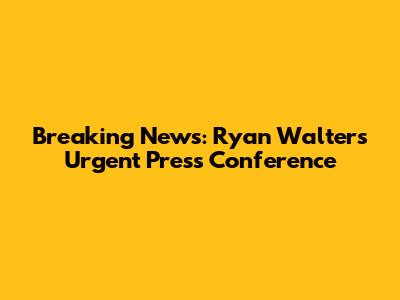 Breaking News: Ryan Walters' Urgent Press Conference
