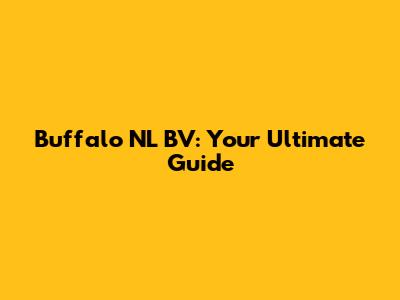 Buffalo NL BV: Your Ultimate Guide