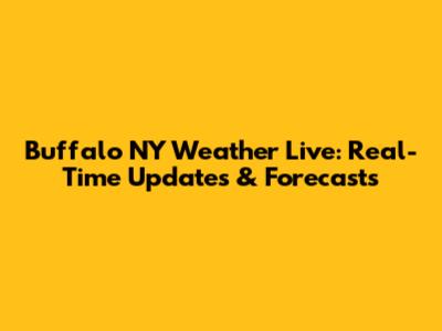 Buffalo NY Weather Live: Real-Time Updates & Forecasts