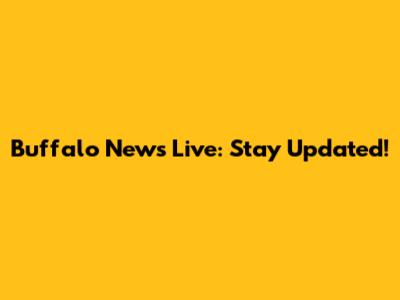 Buffalo News Live: Stay Updated!