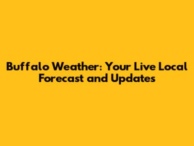 Buffalo Weather: Your Live Local Forecast and Updates