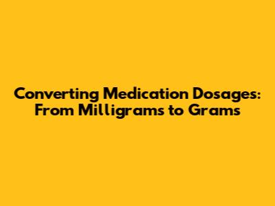 Converting Medication Dosages: From Milligrams to Grams