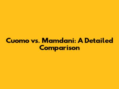 Cuomo vs. Mamdani: A Detailed Comparison