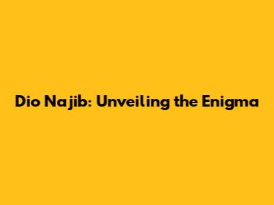 Dio Najib: Unveiling the Enigma