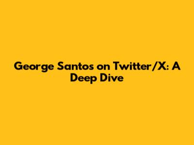 George Santos on Twitter/X: A Deep Dive