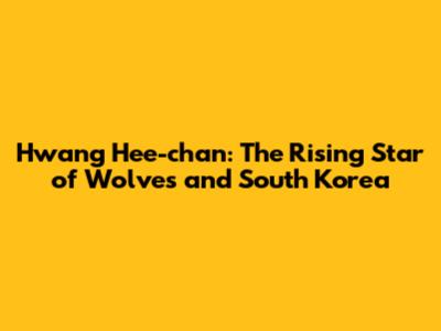 Hwang Hee-chan: The Rising Star of Wolves and South Korea
