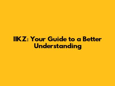 IIKZ: Your Guide to a Better Understanding