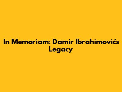 In Memoriam: Damir Ibrahimović's Legacy