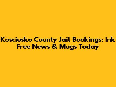 Kosciusko County Jail Bookings: Ink Free News & Mugs Today