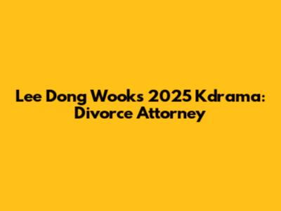 Lee Dong Wook's 2025 Kdrama: Divorce Attorney