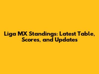 Liga MX Standings: Latest Table, Scores, and Updates