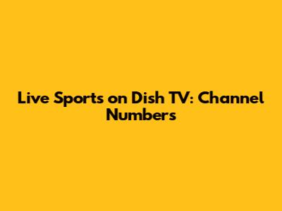 Live Sports on Dish TV: Channel Numbers