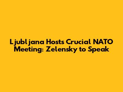 Ljubljana Hosts Crucial NATO Meeting: Zelensky to Speak