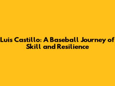 Luis Castillo: A Baseball Journey of Skill and Resilience