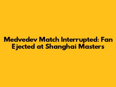 Medvedev Match Interrupted: Fan Ejected at Shanghai Masters