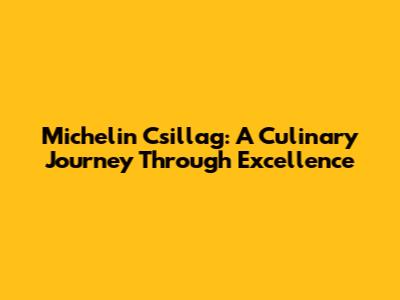 Michelin Csillag: A Culinary Journey Through Excellence