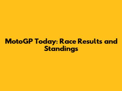 MotoGP Today: Race Results and Standings