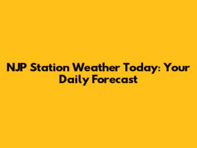 NJP Station Weather Today: Your Daily Forecast