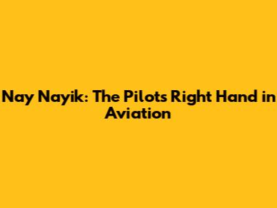 Nay Nayik: The Pilot's Right Hand in Aviation