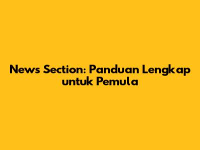 News Section: Panduan Lengkap untuk Pemula