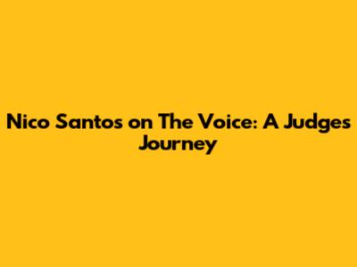 Nico Santos on The Voice: A Judge's Journey