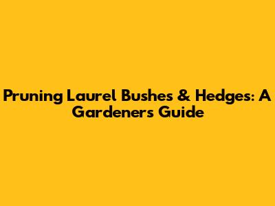Pruning Laurel Bushes & Hedges: A Gardener's Guide