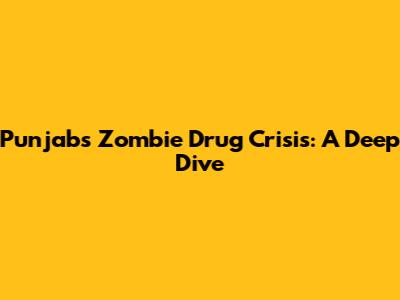 Punjab's Zombie Drug Crisis: A Deep Dive