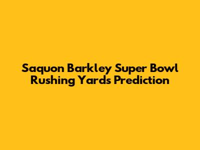 Saquon Barkley Super Bowl Rushing Yards Prediction