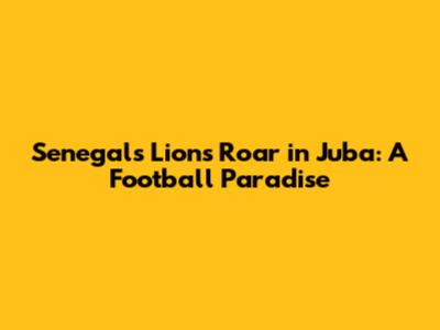 Senegal's Lions Roar in Juba: A Football Paradise
