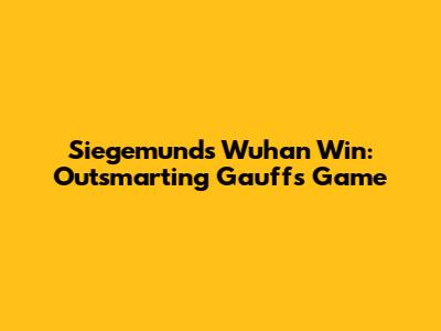 Siegemund's Wuhan Win: Outsmarting Gauff's Game