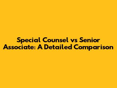 Special Counsel vs Senior Associate: A Detailed Comparison