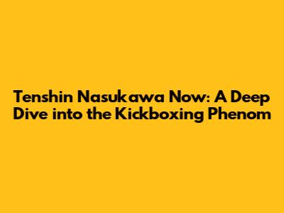 Tenshin Nasukawa Now: A Deep Dive into the Kickboxing Phenom