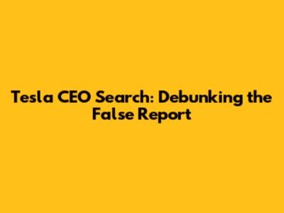 Tesla CEO Search: Debunking the False Report