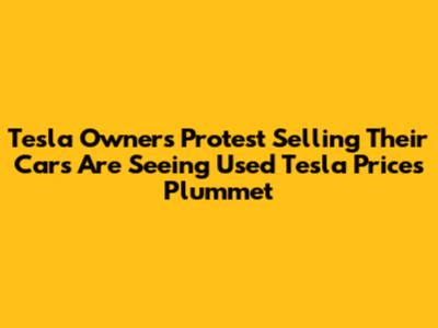Tesla Owners Protest Selling Their Cars Are Seeing Used Tesla Prices Plummet