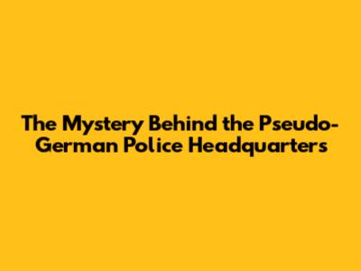 The Mystery Behind the Pseudo-German Police Headquarters