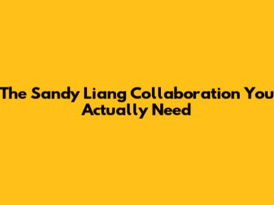 The Sandy Liang Collaboration You Actually Need