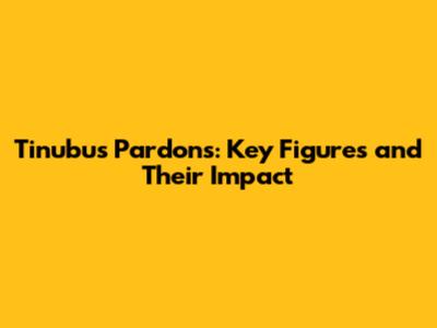 Tinubu's Pardons: Key Figures and Their Impact
