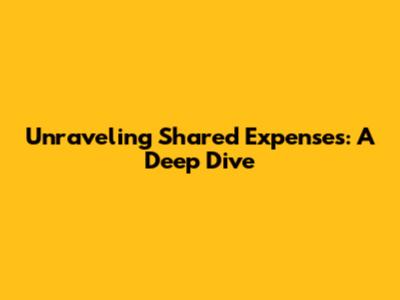 Unraveling Shared Expenses: A Deep Dive